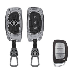 Iron Core Series Key cover Compatible for Hyundai i20, Creta, Venue, Tucson, Alcazar, Grand i10, Verna, Xcent, Aura, Elantra 3 button smart key