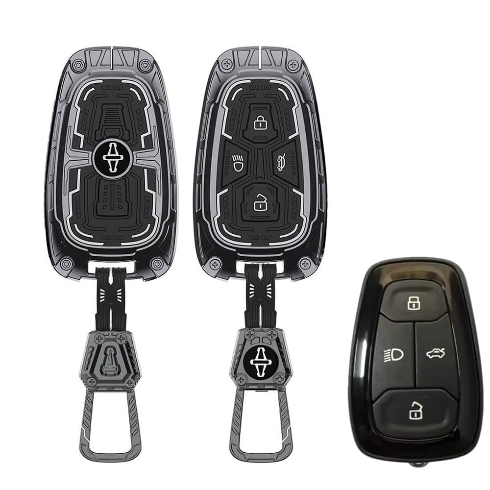 Iron Core Series Key cover Compatible for Tata Nexon, Harrier, Safari, Altroz, Punch, Tigor 4 button smart key