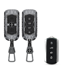 Iron Core Series Key cover Compatible for Compatible for Tata Harrier, Safari, Sierra, Curvv, Curvv EV 4 Button Smart Key