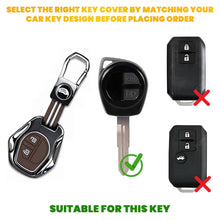 Load image into Gallery viewer, Premium Metal &amp; Silicone Car Key Cover for Suzuki 2 Button Remote Key | Compatible with Swift, Ertiga, WagonR, Celerio, Dzire, Alto, Fronx, Brezza, S-Presso, Ignis | Luxury Key Case