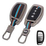 Metal Key Cover for HYN CRT | Venue | ALCZR | ELNTRA | i20 | TCSN | N Line | EV and Facelift Models for 4 Button Smart Key with Keychain