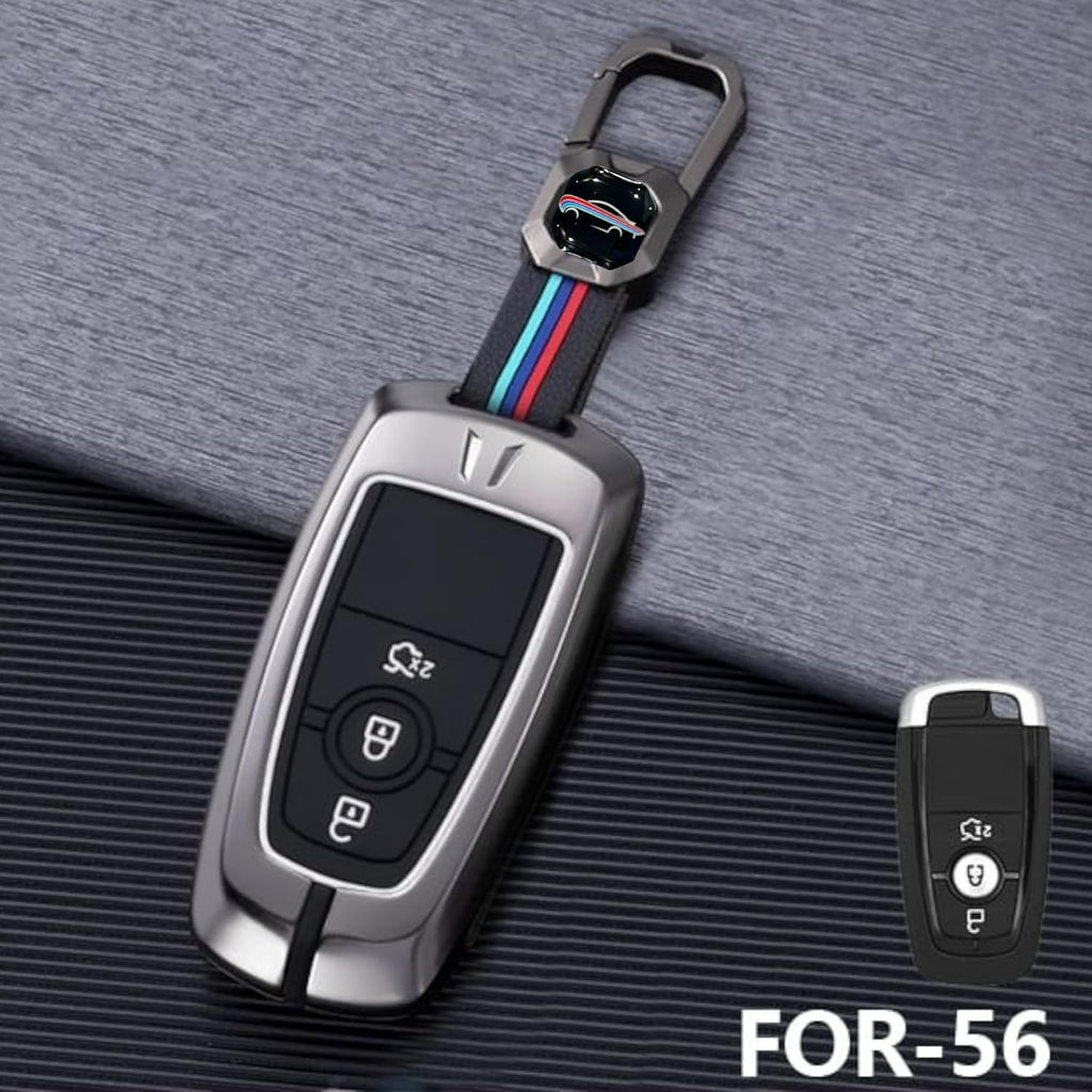 Metal Key Cover Compatible for Endeavour | Figo | Aspire | Freestyle Titanium 3 Button Smart Key