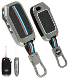 Metal Key Cover Compatible with Kia Seltos | Sonet | Carens 3 Button Flip Key