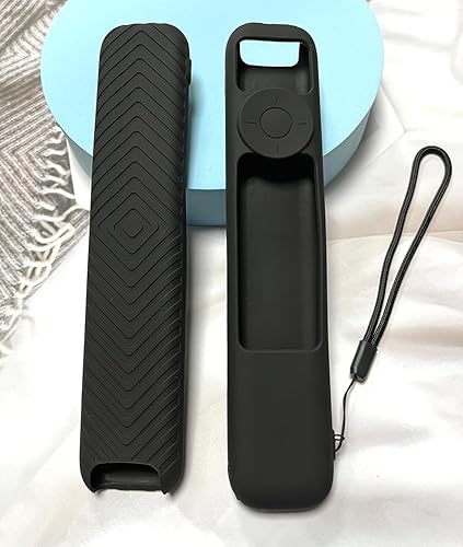 Silicone TV Remote Cover Case Compatible with TCL Tv Remote RC802NU1 / IFFALCON Smart LED TV Remote Protective Cover with Lanyard (Black) [Remote NOT Included]