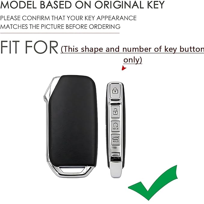 Metal Shell Silicone Key Cover Compatible with Kia Seltos 2023 2024 Facelift HTX | Carens X Line | Sonet Facelift | 4 Button Remote Key Cover for Kia