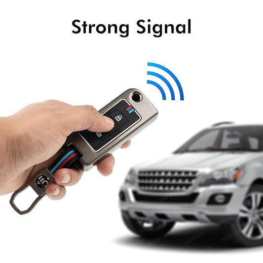 Metal Key Cover Compatible for Mahindra XUV 500 Old 3 Button Flip Key