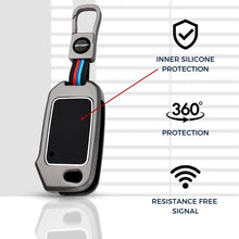 Load image into Gallery viewer, Metal Key Cover Compatible with Kia Seltos | Sonet | Carens 3 Button Flip Key