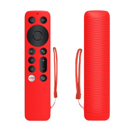 Silicone Remote Cover Compatible for Oneplus Q Series|U Series | Y1S | Y1S Edge Smart LED TV 2022 Model Shockproof Remote Case with Loop (for Q Series/U Series / Y1S, Black-Red)