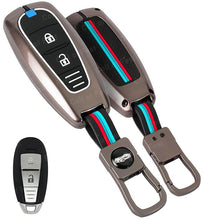 Load image into Gallery viewer, Metal Alloy Car Key Cover for Maruti Suzuki Baleno, Ciaz, Swift, Ertiga, Ignis, Ritz, S-Cross, SX4, Vitara Brezza 2&amp;3 Button Smart Key Cover