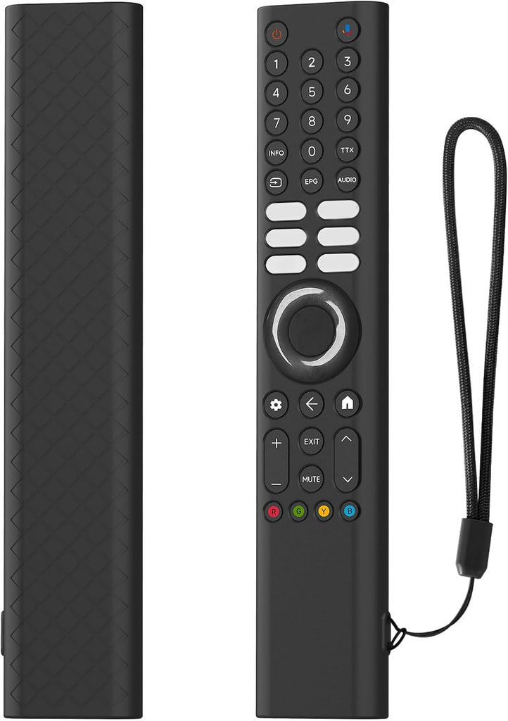 Silicone TV Remote Cover 'Compatible with' Xiaomi Mi Tv FX Series Remote XMRM-21 Protective Case with Lanyard (E-Wine Red) [Remote NOT Included]