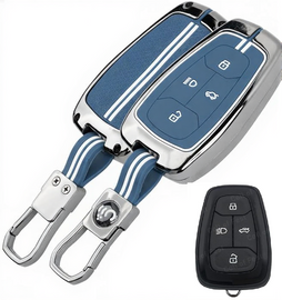 Key Cover Compatible with Tata Nexon | Harrier | Safari | Altroz | Tigor | EV | Punch | Tiago EV Electric 4 Button Smart Key