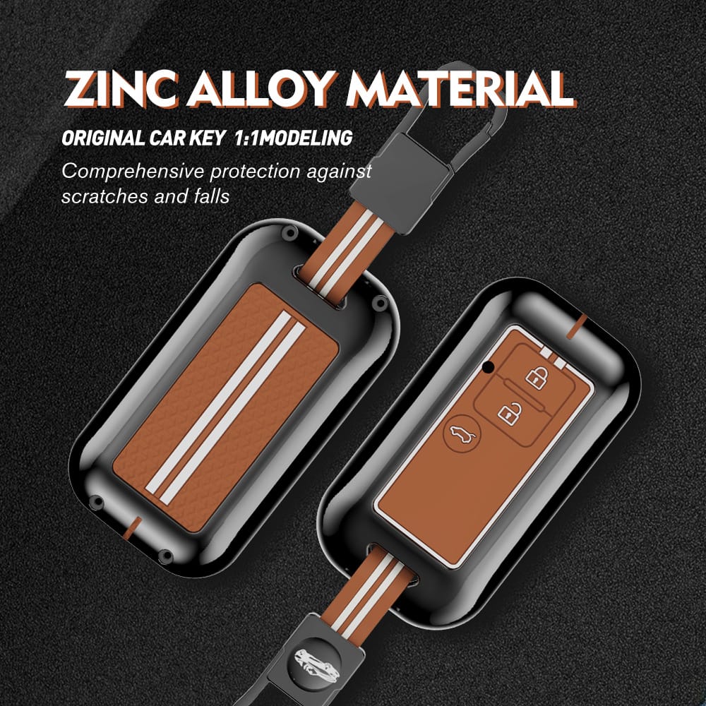 Premium Waterproof Metal Key Cover Compatible with Suzuki Swift Dzire 2025 , Baleno, Ertiga 3 Push Button Smart Remote Key