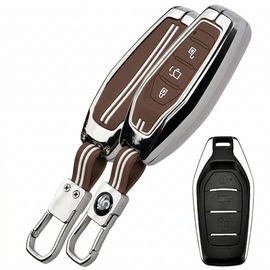 Luxury Metal Car Key Cover Compatible with Mahindra XUV 500 Smart Key | Stylish Shockproof Key Protector