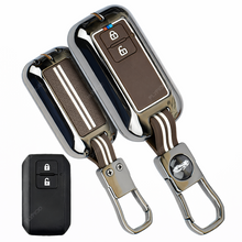 Load image into Gallery viewer, Metal Silicon Key Cover Compatible with Maruti Suzuki jimny Baleno Grand Vitara XL6 Swift New Brezza 2022 Ertiga Dzire 2 Button Key Special Feature Visibilitye in Low-Ligh Condition