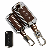 Premium Black Chrome Metal Silicone Key Cover – Glow-in-The-Dark, Waterproof, Key Fob Protector for Mahindra Scorpio Marazzo Xuv 300 Xuv 700 Xuv 400 Ev Bolero Thar Tuv 3 Button Flip Key