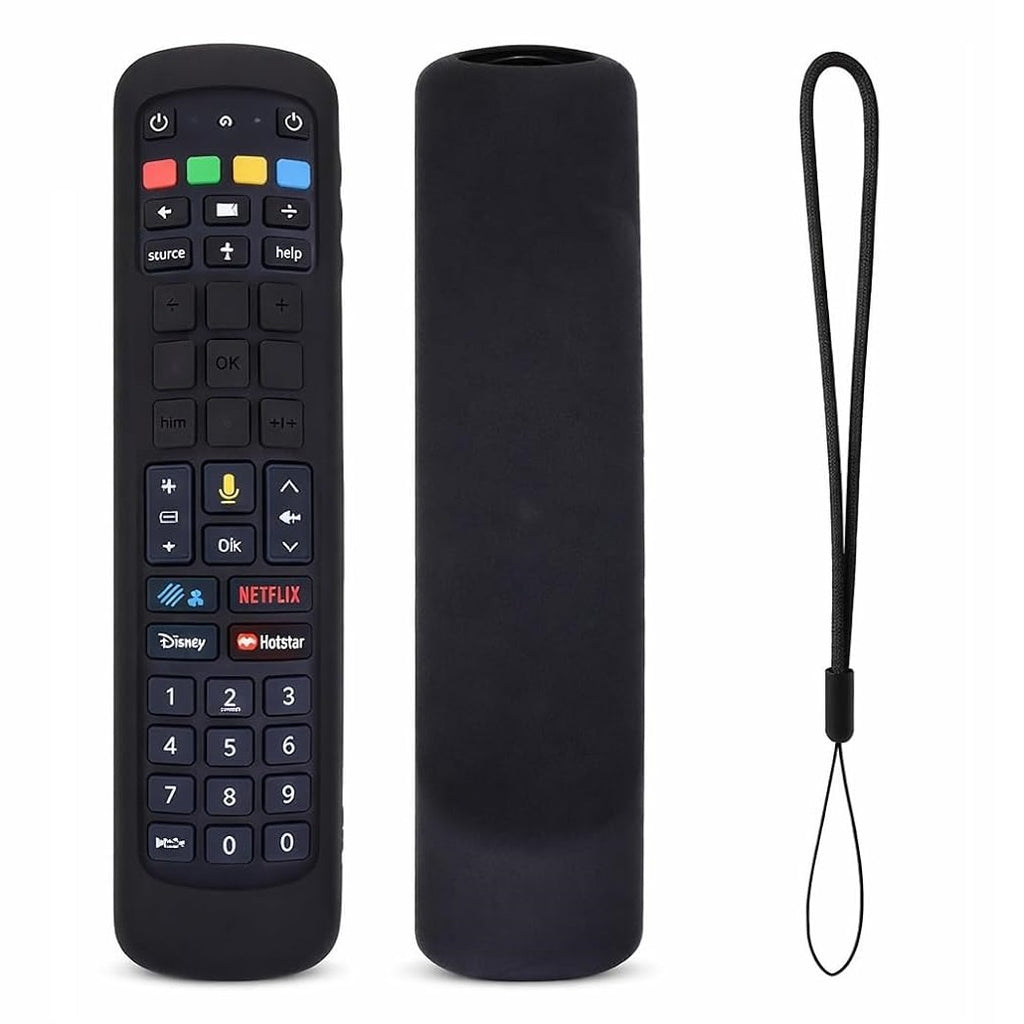 Silicone TV Remote Cover 'Compatible with' Jio Tv Remote Protective Case with Lanyard (Red) [Remote NOT Included]