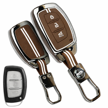 Load image into Gallery viewer, Black Chrome Metal Silicone Key Cover – Glow-in-the-Dark, Waterproof, Shockproof Key Fob Protector for Hyundaii i20 Creta Venue Tucson Alcazar Verna Xcent Aura Elantra 3 Button Smart Key