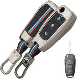 Metal Key Cover Compatible for Ford Figo, Aspire, Endeavour Flip Key 3 Button Flip Key with Keychain