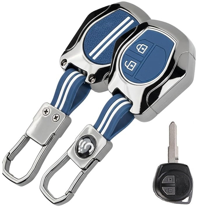Metal Key Cover Compitable For Suzuki Swift | Ertiga | Wagonr | Celerio | Swift Dzire | Alto | Fronx | Breza | S Presso | Ignis 2 Button Remote Key