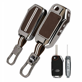Metal Silicon Key Cover Compatible for Kia Seltos 2023 2024 HTE 3 Button Flip Key Cover Full Metal Protections