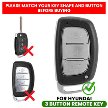 Load image into Gallery viewer, Metal Key Cover for Hyundai Grand i10 NIOS Asta | Venue | i20 | Aura | Exter | Creta | Elantra 3 Button Smart Key