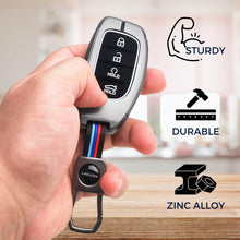 Load image into Gallery viewer, Metal Key Cover for HYN CRT | Venue | ALCZR | ELNTRA | i20 | TCSN | N Line | EV and Facelift Models for 4 Button Smart Key with Keychain