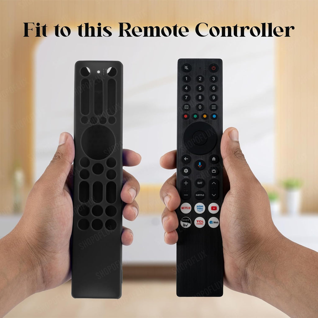 Silicone Case Cover Compatible with TCL iFFALCON Smart Tv Remote 2025 Models RC833A 4K QLED Google TV (Black) [Remote NOT Include]
