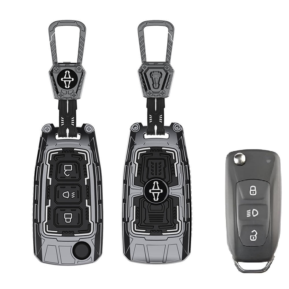 Iron Core Series Key cover Compatible for Tata Curvv, Nexon, Harrier, Altroz, Punch, Safari, Tigor, Tiago, Zest, Bolt 3 Button Flip key