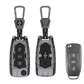 Iron Core Series Key cover Compatible for Tata Curvv, Nexon, Harrier, Altroz, Punch, Safari, Tigor, Tiago, Zest, Bolt 3 Button Flip key