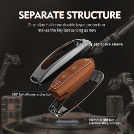 Premium Black Chrome Metal Silicone Key Cover Maruti Suzuki Ignis | S Cross | Baleno | Ciaz | Vitara Brezza | Swift 2 Button Key