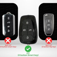 Load image into Gallery viewer, Luxury Car Key Cover for Tata Nexon, Tigor, Altroz, Punch, Safari | Metal &amp; Silicone Smart Key Protector 4 Button with Hook