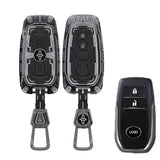 Iron Core Series Key cover Compatible for Toyota Innova Crysta, Innova HyCross, Hilux 2 Button Smart key