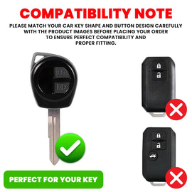 Luxury Waterproof Transformer Metal Car Key Cover with Keychain & Full Protection 2 Button for Suzuki Swift, Dzire, WagonR, Brezza, Fronx, XL6, Ignis, Ertiga, Baleno, Celerio, Alto