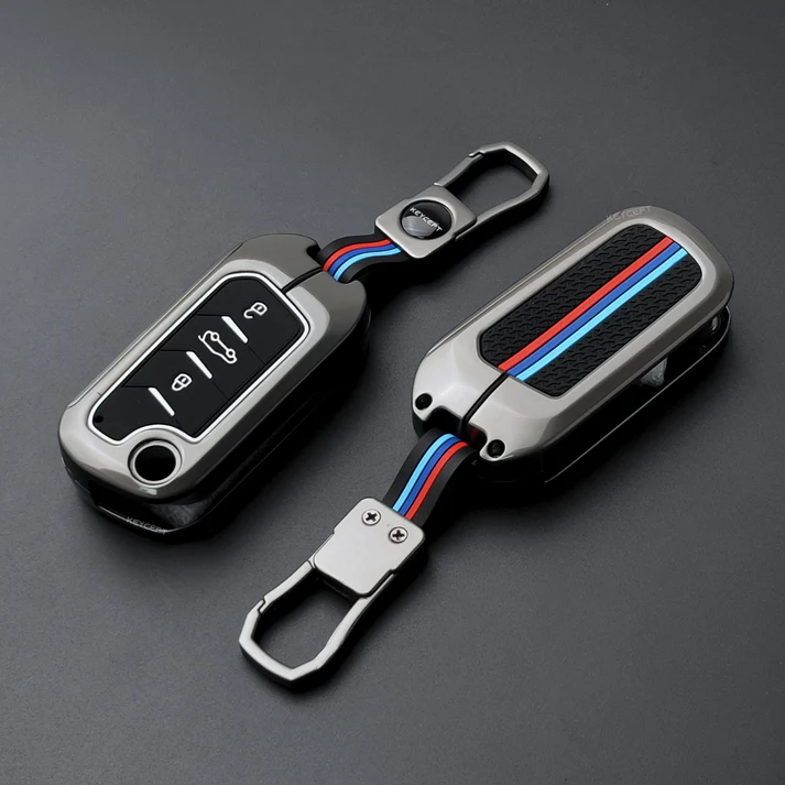 Metal Key Cover Compatible with Mahindra Scorpio N | 3XO | XUV 300 | Marazzo | XUV 700 | XUV 400 ev | Bolero | Thar Roxx 3 Button Flip Key