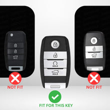 Load image into Gallery viewer, Metal Car Key Cover for Kia Seltos, Sonet, Carens 4 Button Smart Key | Zinc Alloy + Coffee Silicone Case | Full Protection, Shockproof, Stylish Key Protector with Keychain