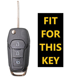 Metal Key Cover Compatible for Ford Figo, Aspire, Endeavour Flip Key 3 Button Flip Key with Keychain