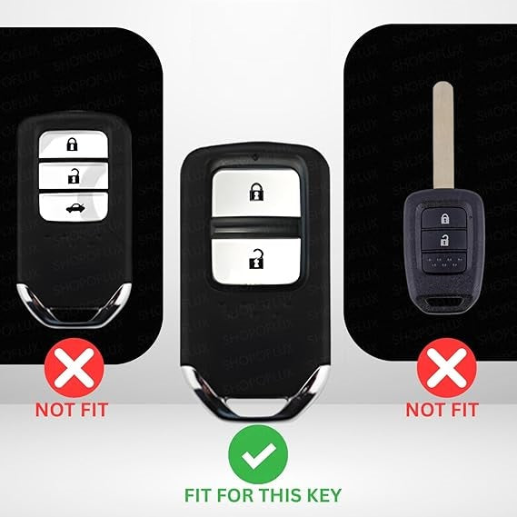 Metal Remote Key Cover with Keychain for Honda Elevate, BRV, WRV, CRV, Jazz, City, Amaze Stylish Full Protection 2-Button Smart Key | Glow-in-The-Dark Car Key Protector