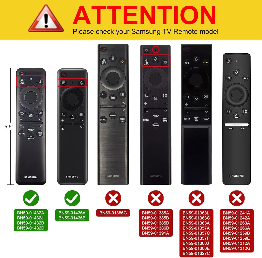 Remote Cover Case Compatible with Samsung TV Solar Cell Remote BN59-1432A