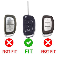 Load image into Gallery viewer, Metal Silicon Key Cover for Hyundai Alcazar, Aura, Creta, i10 Grand Nios, i20 Active, i20 Elite, Tucson, Verna, Venue, Xcent, Exter 3 Button Smart Flip Key Visible in Low-Ligh Conditions