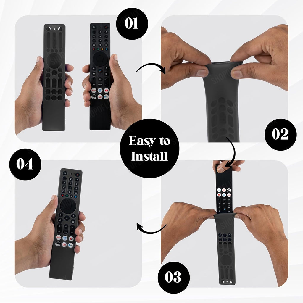 Silicone Case Cover Compatible with TCL iFFALCON Smart Tv Remote 2025 Models RC833A 4K QLED Google TV (Black) [Remote NOT Include]