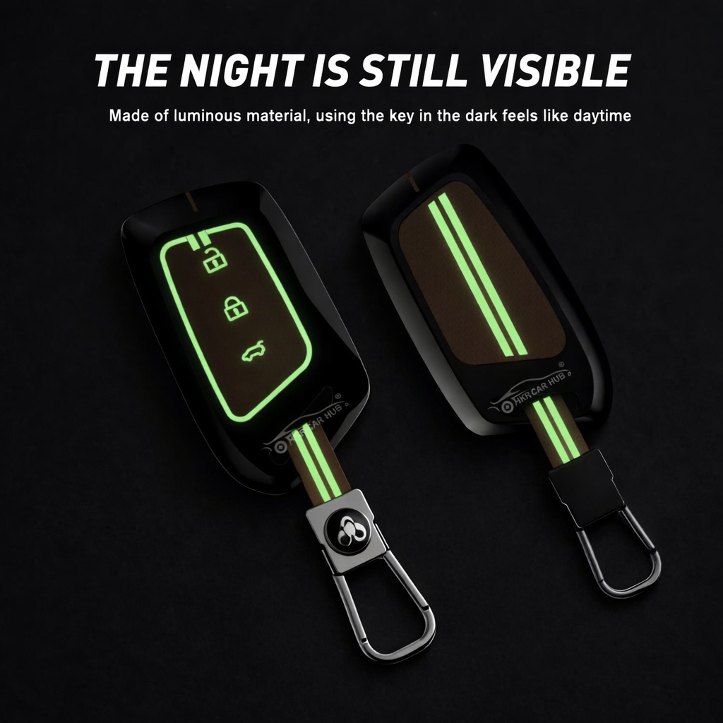 Premium Waterproof Metal Key Cover Compatible with MG Hector | Hector Plus | Windsor EV 3 Button Smart Remote Key