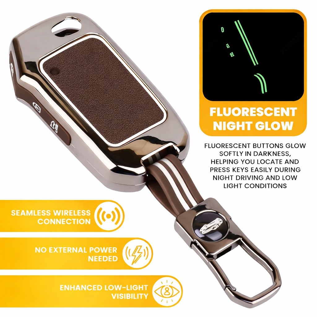 Metal Silicon Key Cover Compatible for Kia Seltos 2023 2024 HTE 3 Button Flip Key Cover Full Metal Protections