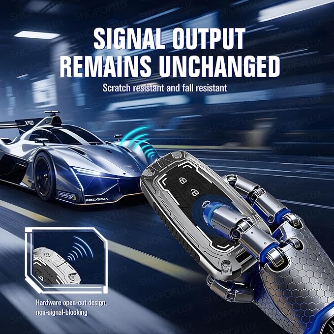 Iron Core Series Key cover Compatible for Toyota Fortuner, Legender, Innova HyCross, Land Cruiser 3 Button Smart key