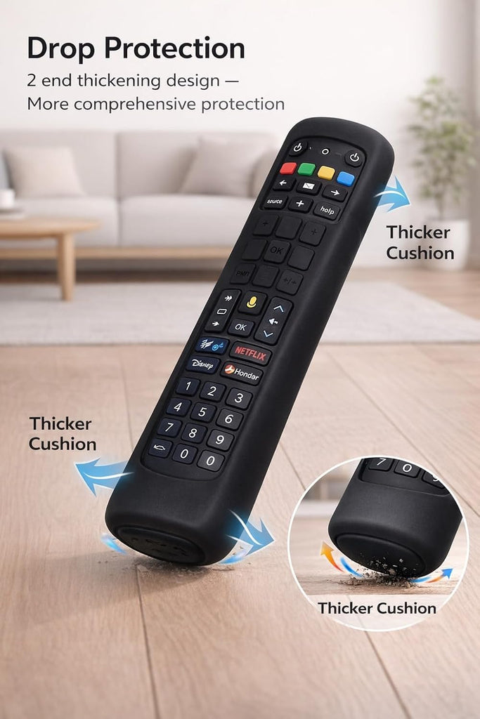 Silicone TV Remote Cover 'Compatible with' Jio Tv Remote Protective Case with Lanyard (Red) [Remote NOT Included]