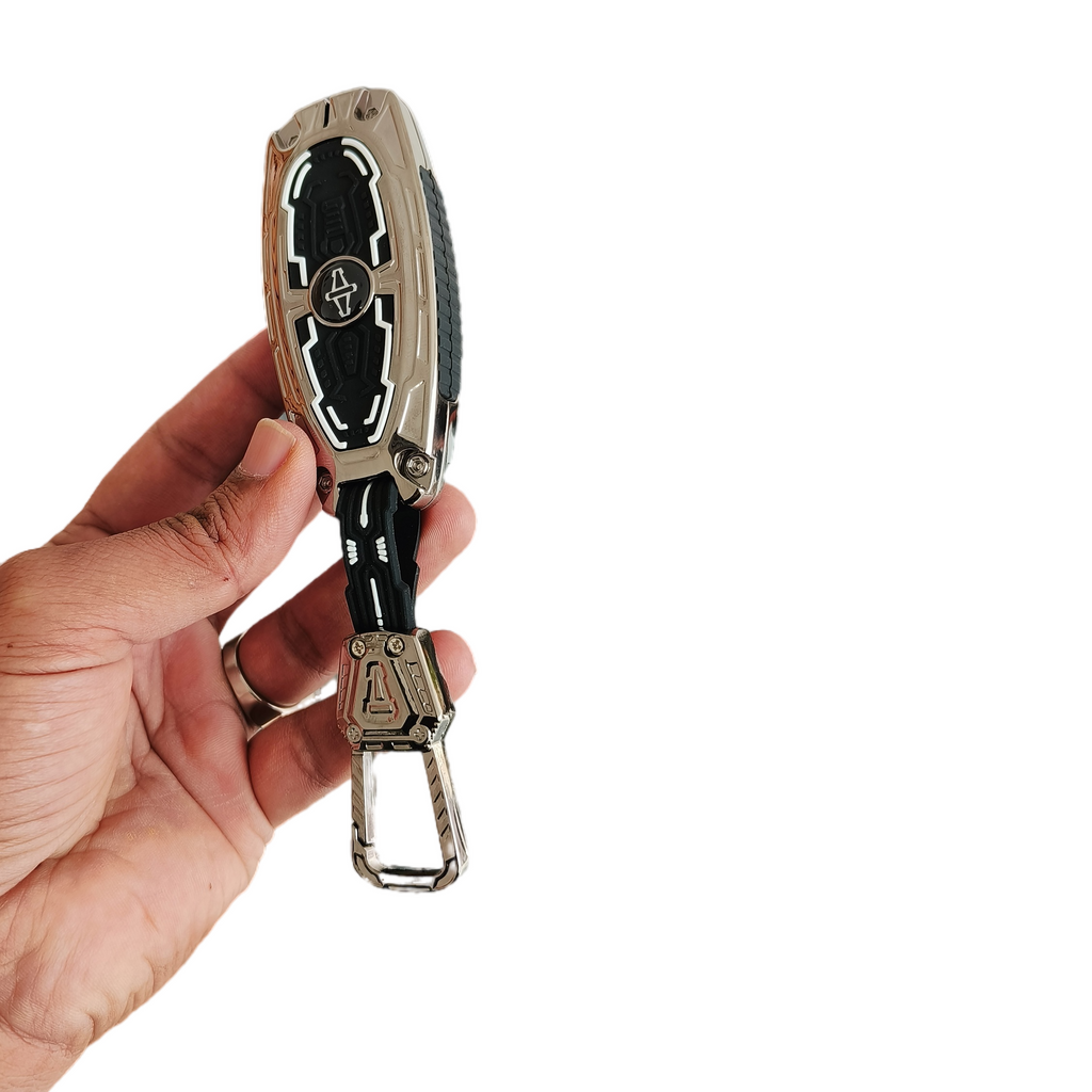 Premium Metal Silicon Key Cover Compatible With Maruti Suzuki Baleno Ciaz Vitara Brezza S Cross Swift Ignis & Toyota Urban Cruiser 3 Button