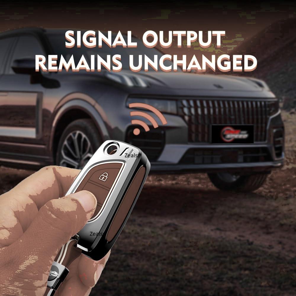 Luxury Metal Flip Key Cover Compatible for Toyota Innova Crysta, Corolla Altis | 2 Button Smart Key Protector Case