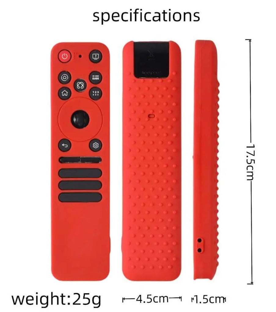 Silicone TV Remote Cover Compatible with 2025 LG MR25GA OLED Smart TV AI Remote Full Wrap Protective Case (RED, LG MR25GA Full WRAP)