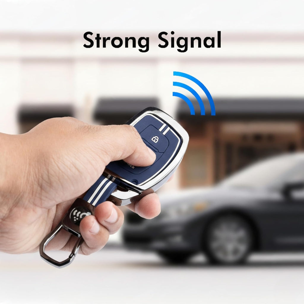 Key Cover for Hyundai Grand i10 NIOS Asta | Venue | i20 | Aura | Exter | Creta | Elantra 3 Button Smart Key Only (Metal Blue Silicone)