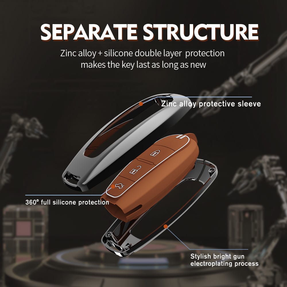 Premium Waterproof Metal Key Cover Compatible with Maruti Suzuki Baleno Ciaz Vitara Brezza S Cross Swift Ignis & Toyota Urban Cruiser 3 Button Smart Remote Key