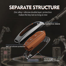 Load image into Gallery viewer, Premium Waterproof Metal Key Cover Compatible with Maruti Suzuki Baleno Ciaz Vitara Brezza S Cross Swift Ignis &amp; Toyota Urban Cruiser 3 Button Smart Remote Key